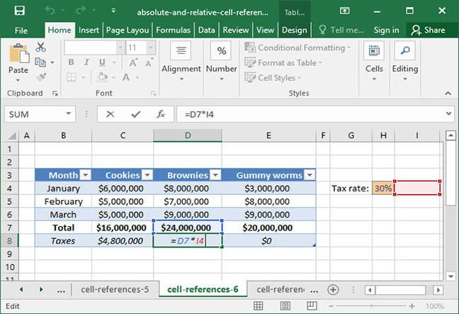 define relative cell reference excel