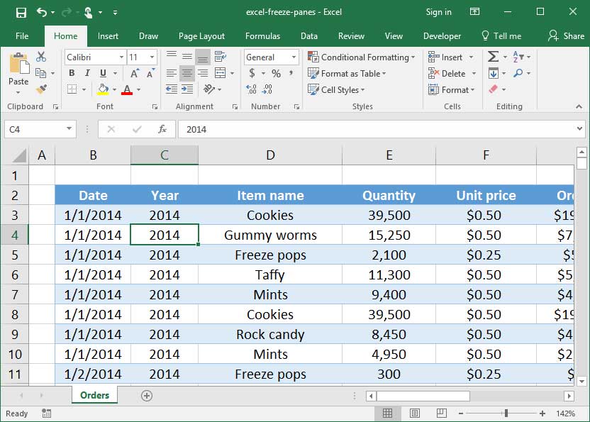 how to undo freeze frame in excel