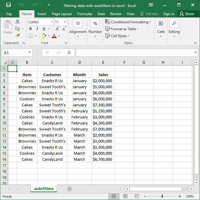 Filtering Data With Autofilters in Excel | Deskbright