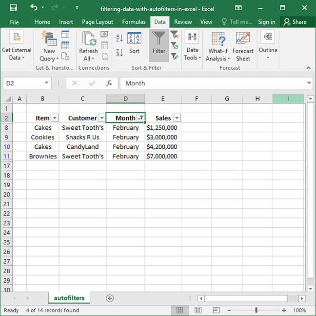 Final filtered data set