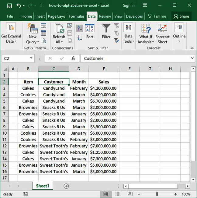 how to put in alphabetical cells in openoffice excel