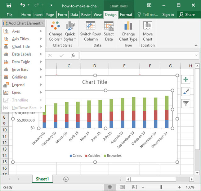 Labelling and formatting options