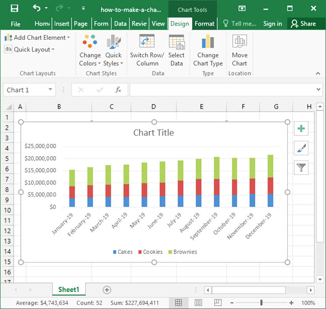 Completed stacked bar graph