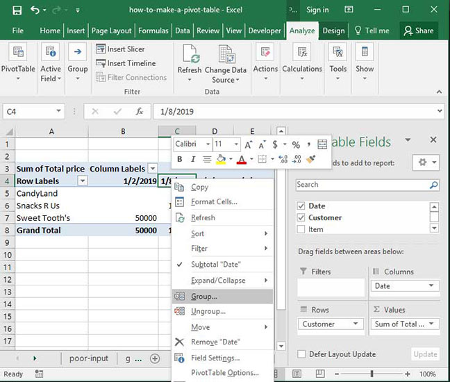 php office pivot table