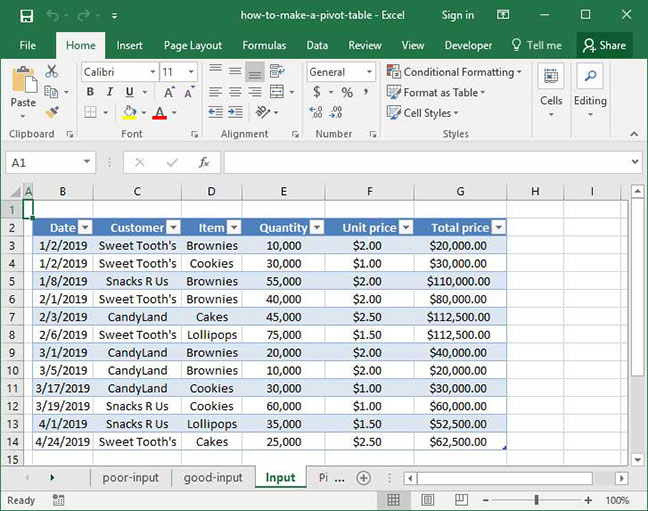 pivot table tool