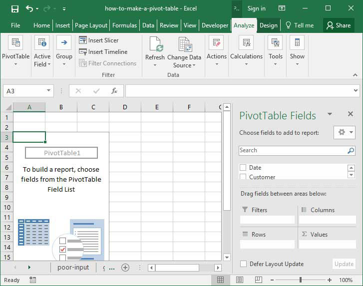 Our Pivot Table is created