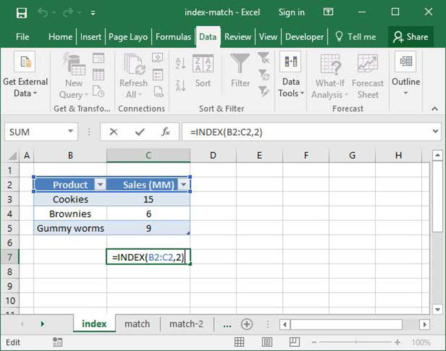 index match excel