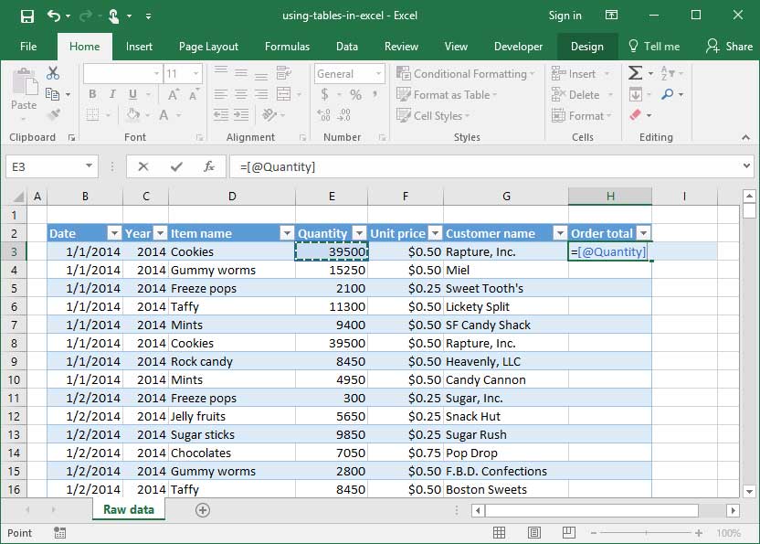 Using Tables In Excel Deskbright 9513