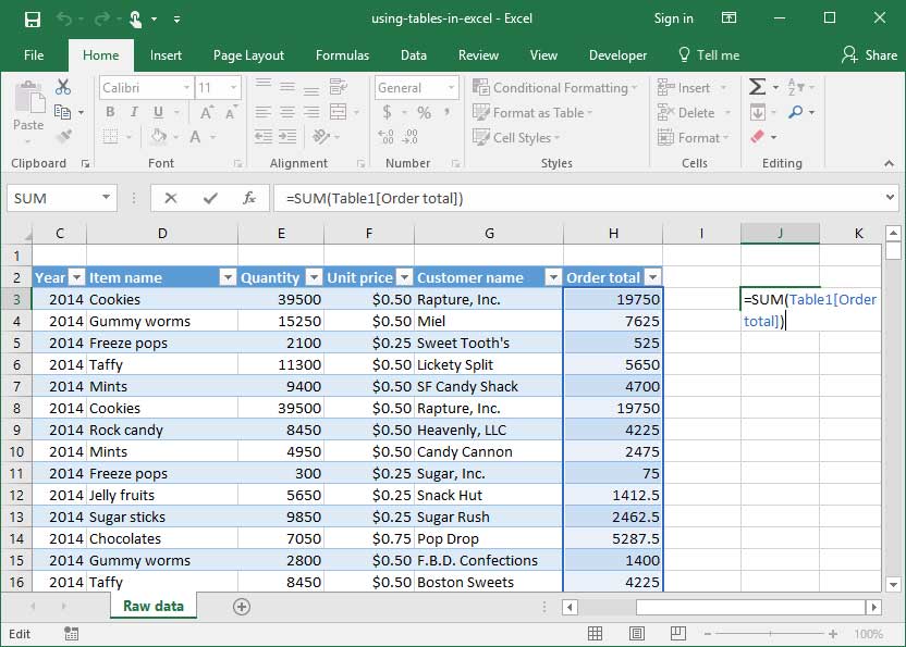 adding-rows-and-converting-data-into-tables-in-excel-adding-total