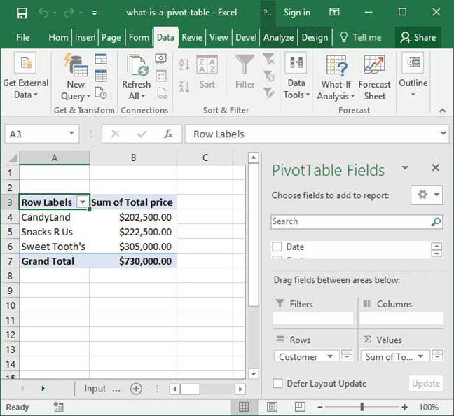 quick notes on how to use pivot tables in excel